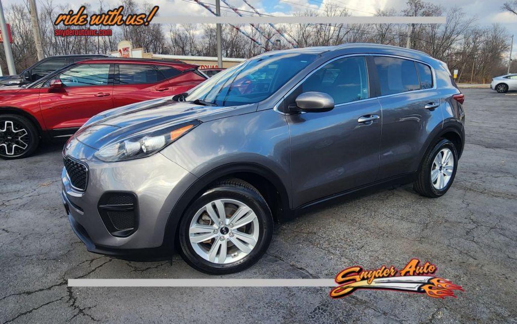 2017 GRAY KIA SPORTAGE LX - FWD (KNDPM3AC2H7) with an 2.4L engine, Automatic transmission, located at 101 S. Halleck St., DeMotte, 46310, (219) 987-2922, 41.202343, -87.198189 - Photo#0