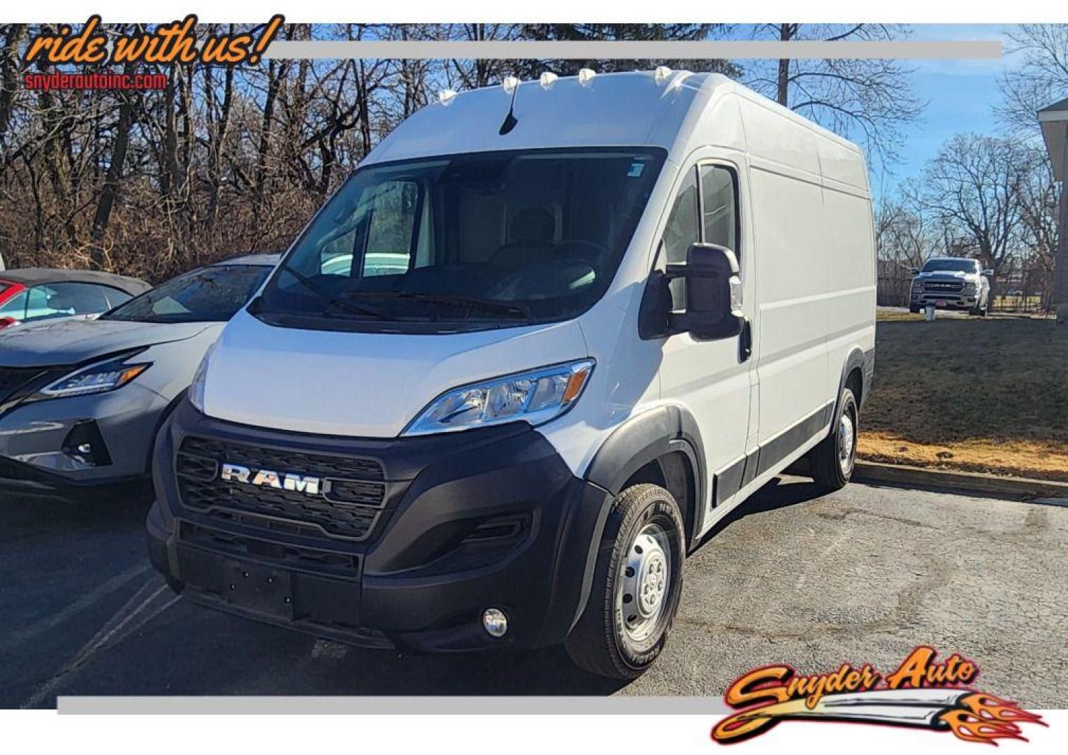 2023 WHITE RAM PROMASTER 1500 1500 HIGH BASE (3C6LRVBG6PE) with an 3.6L engine, Automatic transmission, located at 101 S. Halleck St., DeMotte, 46310, (219) 987-2922, 41.202343, -87.198189 - Photo#0