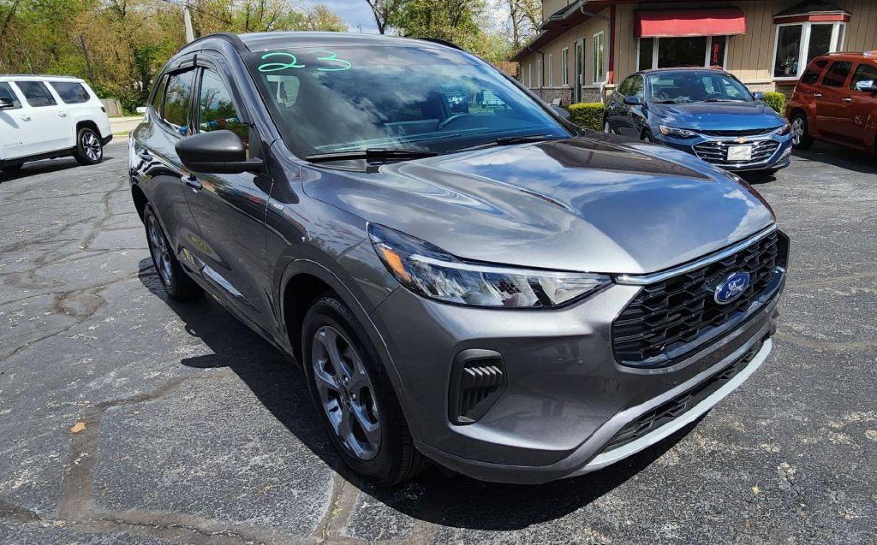 2023 GRAY FORD ESCAPE ST LINE - 4WD (1FMCU9MN8PU) with an 1.5L engine, Automatic transmission, located at 101 S. Halleck St., DeMotte, 46310, (219) 987-2922, 41.202343, -87.198189 - Photo#2