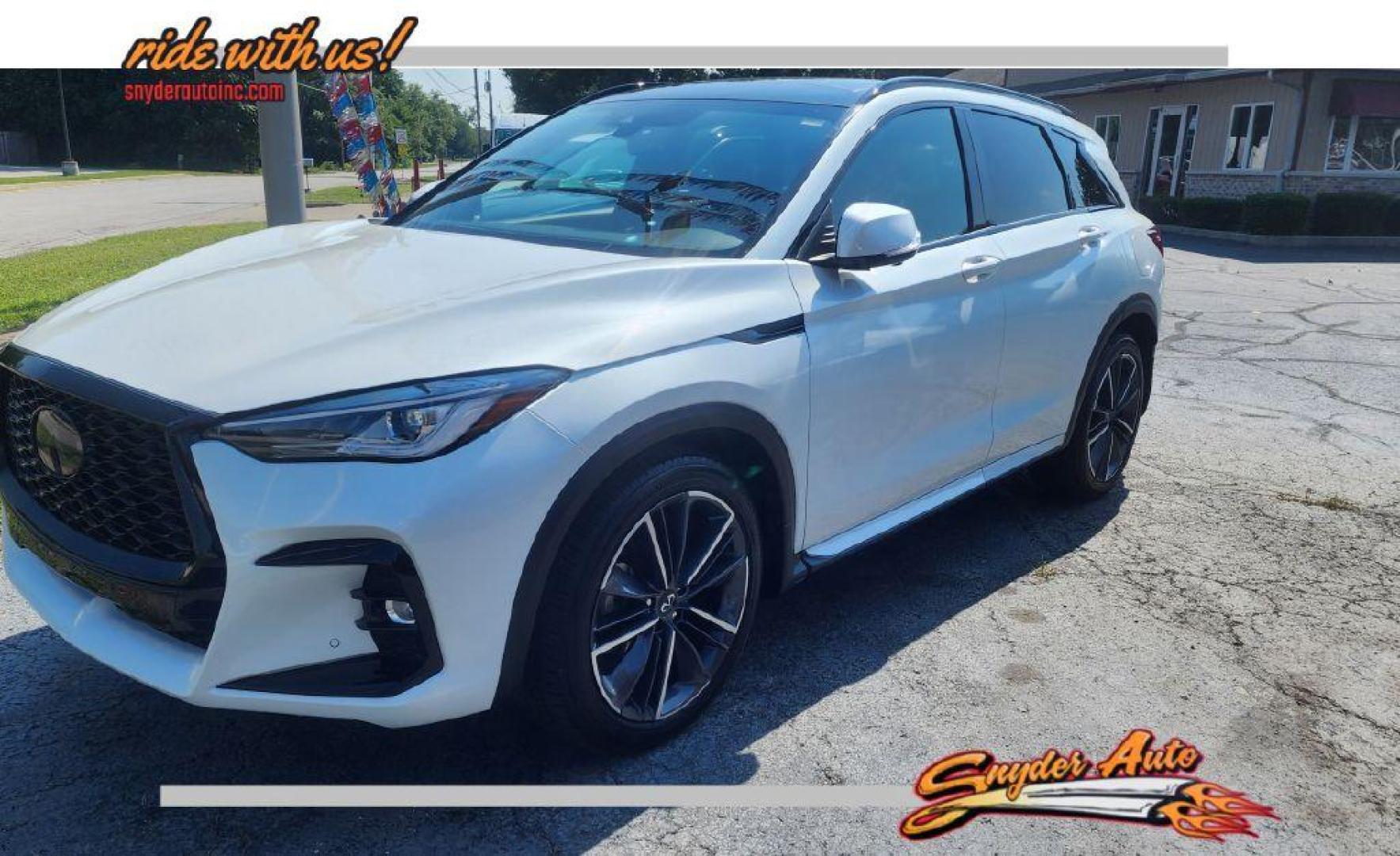 2024 WHITE INFINITI QX50 SPORT - AWD (3PCAJ5FB1RF) with an 2.0L engine, Continuously Variable transmission, located at 101 S. Halleck St., DeMotte, 46310, (219) 987-2922, 41.202343, -87.198189 - Photo#0