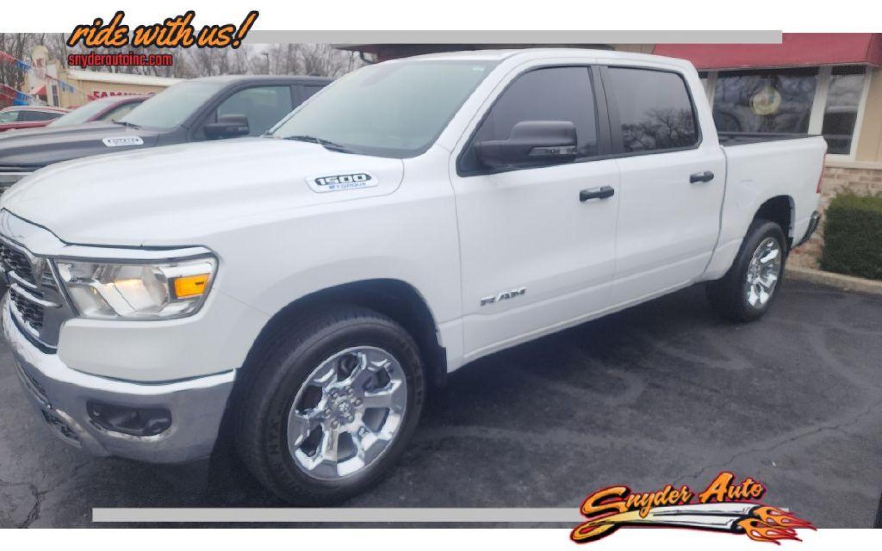 2023 WHITE RAM 1500 BIG HORN/LONE STAR (1C6RRFFGXPN) with an 3.6L engine, Automatic transmission, located at 101 S. Halleck St., DeMotte, 46310, (219) 987-2922, 41.202343, -87.198189 - Photo#0