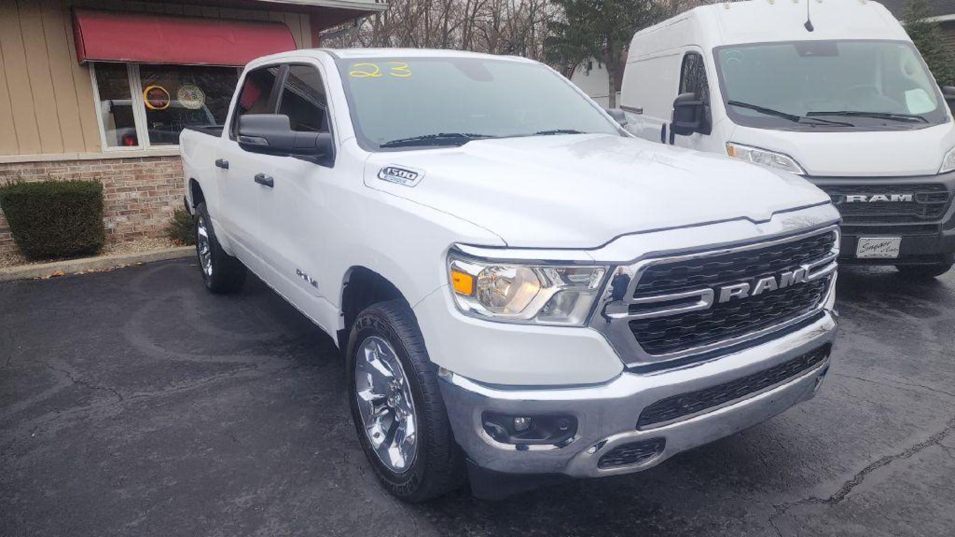 2023 WHITE RAM 1500 BIG HORN/LONE STAR (1C6RRFFGXPN) with an 3.6L engine, Automatic transmission, located at 101 S. Halleck St., DeMotte, 46310, (219) 987-2922, 41.202343, -87.198189 - Photo#1