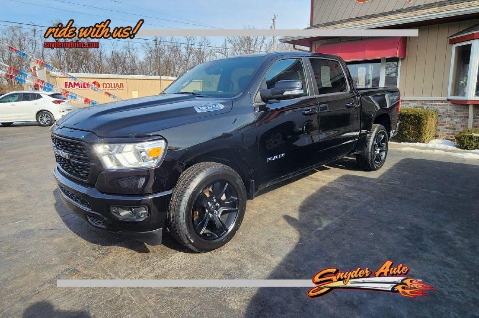 2022 BLACK RAM 1500 BIG HORN/LONE STAR (1C6SRFFT4NN) with an 5.7L engine, Automatic transmission, located at 101 S. Halleck St., DeMotte, 46310, (219) 987-2922, 41.202343, -87.198189 - Photo#0