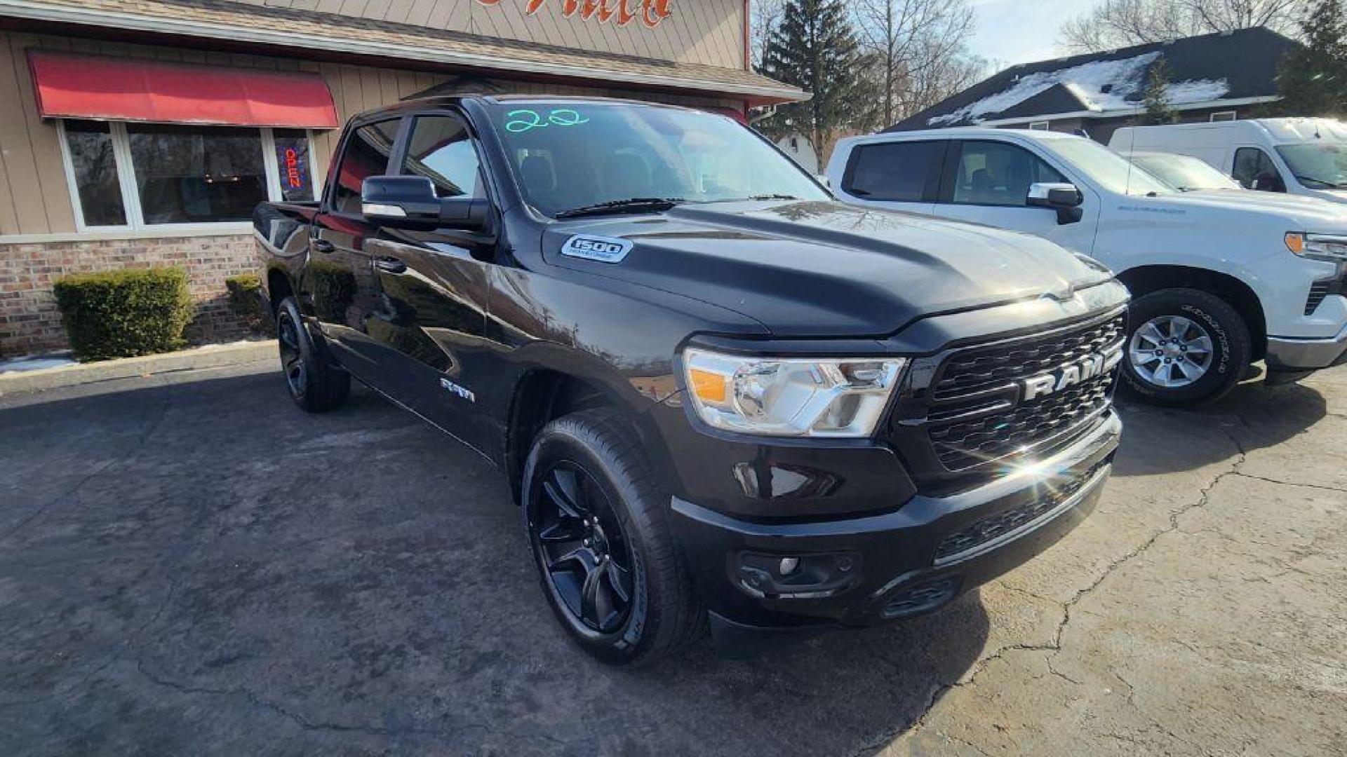 2022 BLACK RAM 1500 BIG HORN/LONE STAR (1C6SRFFT4NN) with an 5.7L engine, Automatic transmission, located at 101 S. Halleck St., DeMotte, 46310, (219) 987-2922, 41.202343, -87.198189 - Photo#1