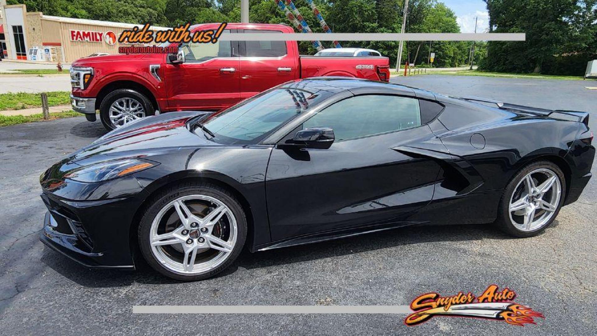 2024 BLACK CHEVROLET CORVETTE STINGRAY 1LT - RWD (1G1YA2D47R5) with an 6.2L engine, Automatic transmission, located at 101 S. Halleck St., DeMotte, 46310, (219) 987-2922, 41.202343, -87.198189- Photo#0